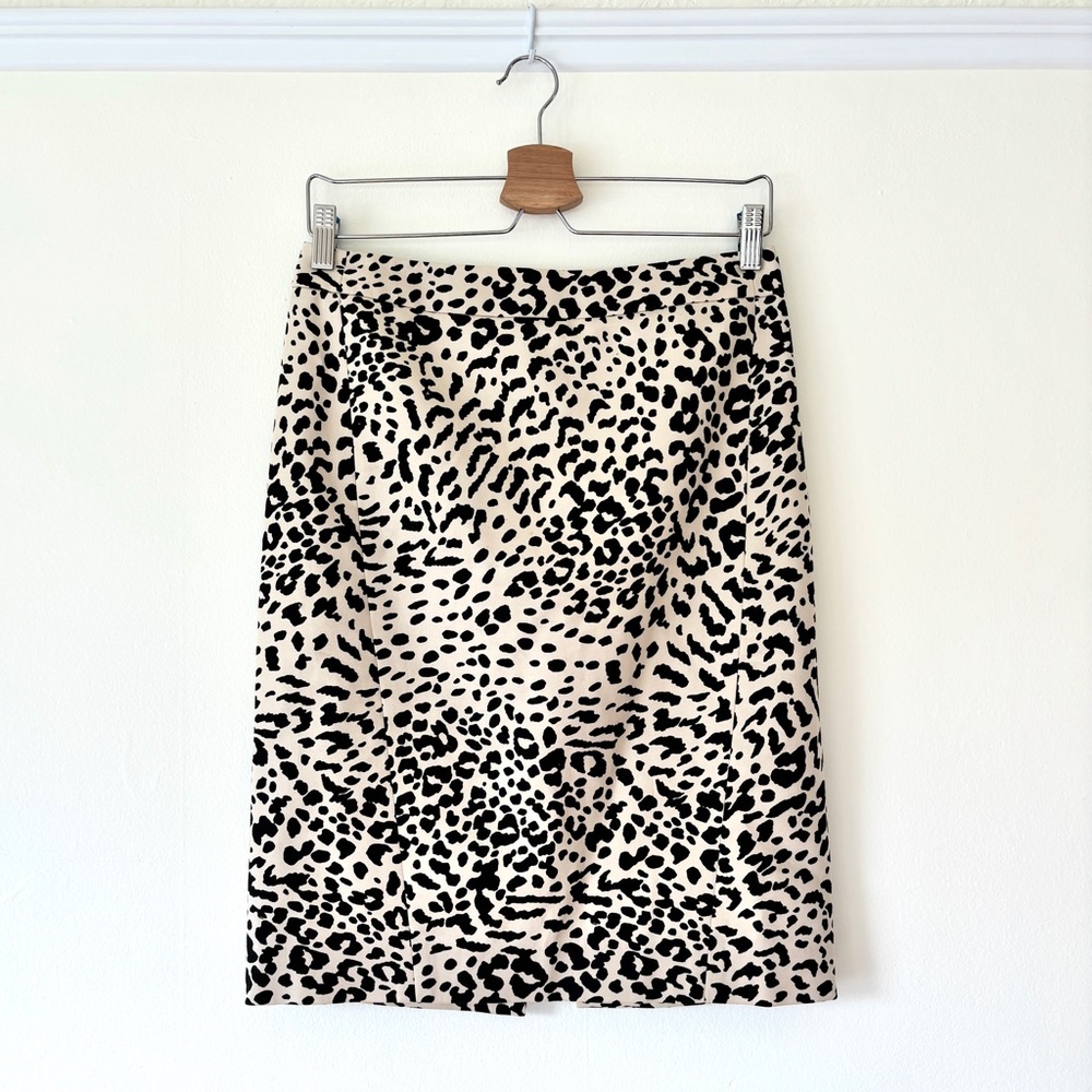 leopard cheetah jaguar print light tan and black pencil skirt by LOFT